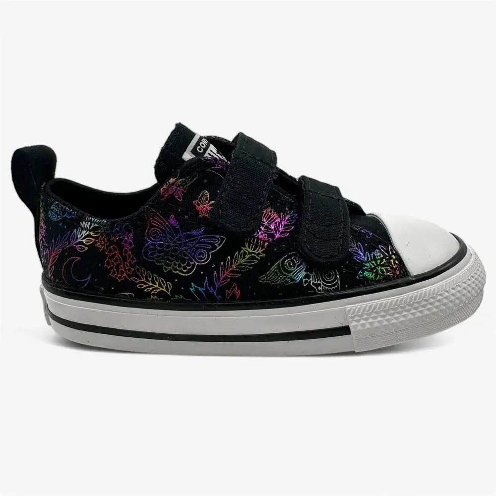 Converse CTAS 2V Ox Black Pink Purple Blue Toddler Girls Athletic Sneaker